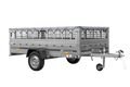 Leichter Anhänger auf Blattfedern 264×150 UNITRAILER GARDEN 265/R KIPP mit Gitterwänden, H-0 Rahmen und grauer Plane-Neu